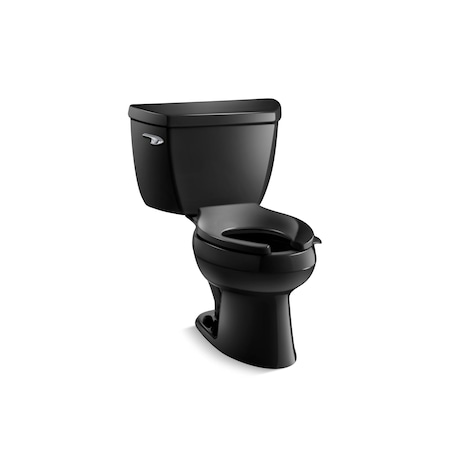 Kohler Toilet, Pressure Assisted, Floor Mounted Mount, Elongated, Black 3531-7